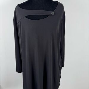 Susan Graver Charcoal Long Sleeve Top